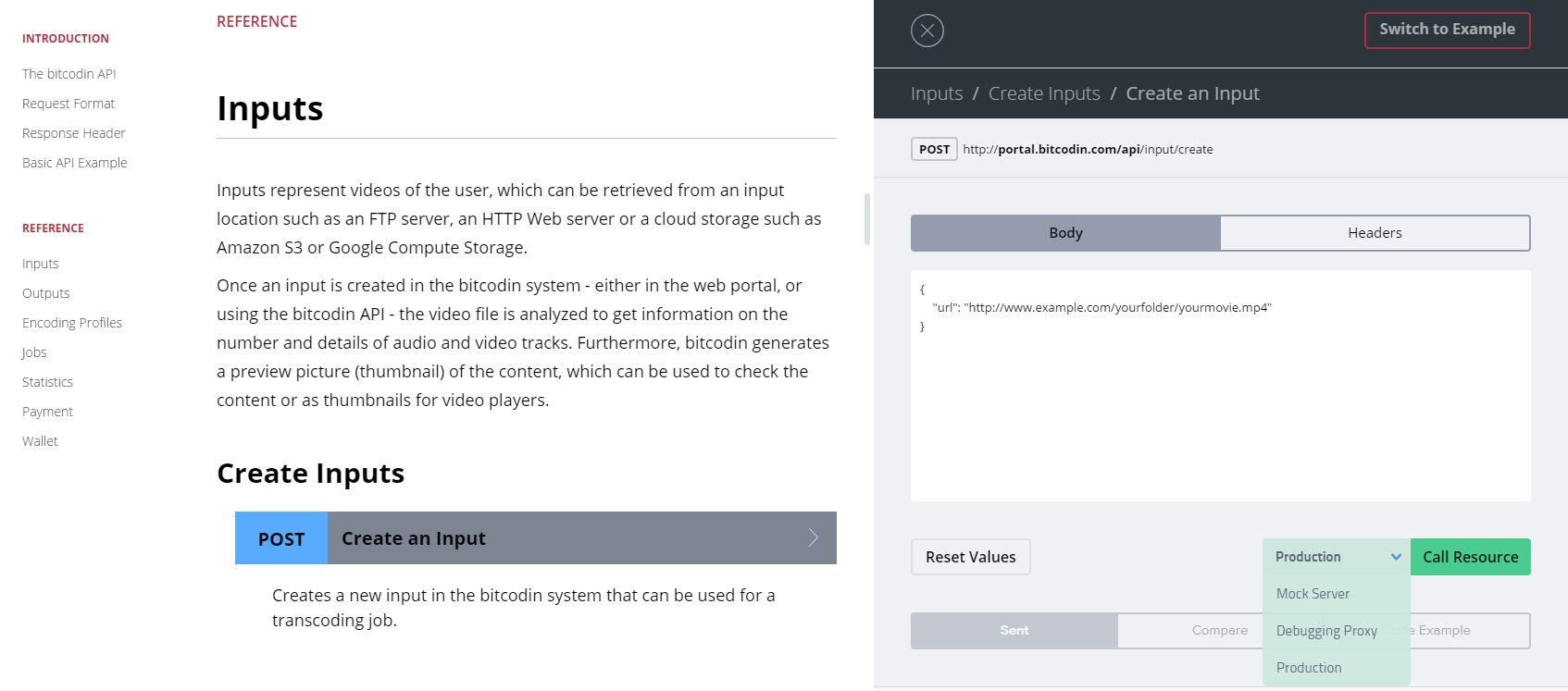 Video api console interface