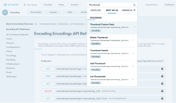image of encoding API for Thumbnail data