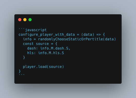 Passing Video Player Configs to the Player Load Method_Code Snippet