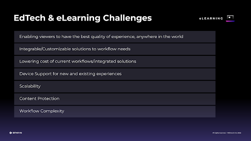 EdTech & eLearning Streaming Challenges_List